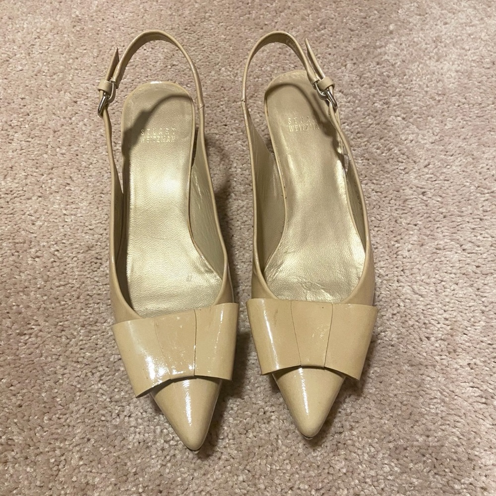 Stuart Weitzman Nude Kitten Heels - 7.5